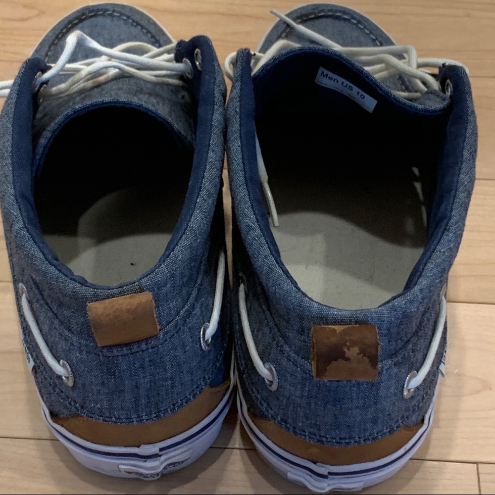 Vans Mid Boat Shoes Denim Blue Canvas Twill - Picture 6 of 10